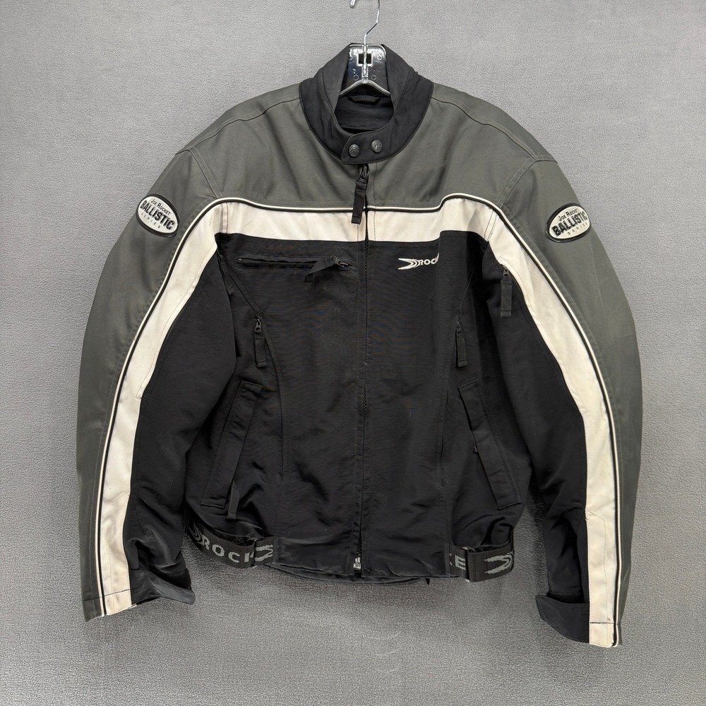 Joe Rocket Ballistic Series Motorcycle Jacket Mens Small Black Grey Armor Pads